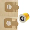 A product shot of vacuum cleaner bags and a filter against a white background. Produktbild-Vorschau