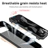 A disassembled phone case with arrows indicating airflow, and text highlighting features. Produktbild-Vorschau