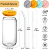 Bicchieri con coperchio e cannuccia 500ml, set di 4 Anteprima dell’immagine prodotto 5