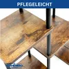 Close-up view of the wooden shelves and black metal supports of a multi-tiered plant stand. Podgląd zdjęcia produktu