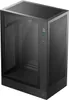 A black computer tower case with a glass side panel. Anteprima dell’immagine prodotto