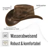 Herren Western Cowboy Rindsleder Hut JERO Größe XXL Vintage Produktbild-Vorschau 4