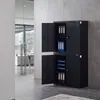 A black metal cabinet with its doors open, revealing folders and storage trays, in an office setting. Náhľad obrázku produktu