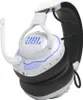 A white and black gaming headset with blue accents and a microphone. Produktbild-Vorschau
