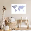 MuchoWow® Poster Weltkarte - Blau - Grau 90x60 cm - Produktbild-Vorschau 7