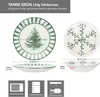 Product image showing dinnerware with dimensions and care instructions. Produktbild-Vorschau