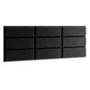 A close-up studio shot of black upholstered wall panels arranged in a grid. Anteprima dell’immagine prodotto