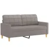 vidaXL 2-tlg. Sofagarnitur mit Kissen Taupe Stoff Produktbild-Vorschau 3