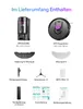 A collage of product components and accessories for a robot vacuum cleaner, with German text labels. Produktbild-Vorschau