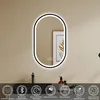 LED Badspiegel Oval 45×75cm mit Beschlagfrei Bluetooth Uhr Produktbild-Vorschau 2