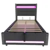 A bed frame with LED lighting. Voir les images du produit