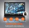 A marketing image showcasing a 9-inch color monitor with various features highlighted by icons and text. Produktbild-Vorschau