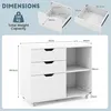 KOMFOTTEU Rollcontainer mit 3 Schubladen & verstellbarem Produktbild-Vorschau 7
