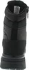 The back view of a black winter boot. Voir les images du produit