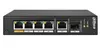A close-up, front-facing view of a DAHUA DH-PFS3106-4ET-60 6-Port Unmanaged Hardened Switch with 4-Port PoE. Produktbild-Vorschau