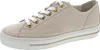 A single beige leather sneaker with white laces and gold eyelets is shown from a side angle against a white background. Produktbild-Vorschau