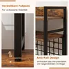 Close-up of a desk shelf's adjustable feet and anti-fall design. Produktbild-Vorschau