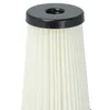 A close-up view of a pleated white vacuum cleaner filter with a black top. Produktbild-Vorschau