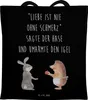 Mr. & Mrs. Panda Jutebeutel Hase Igel - Schwarz - Geschenk, Produktbild-Vorschau 1