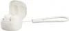 A pair of white wireless earbuds in an open charging case with a white strap attached. Produktbild-Vorschau