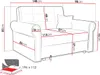 A line drawing of a sofa with dimensions indicated by red lines and numbers. Náhled obrázku produktu