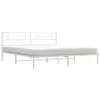 vidaXL Struttura letto con testiera in metallo bianco Anteprima dell’immagine prodotto 4