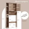 COSTWAY Toaletný regál, regál nad toaletou s osvetlením, 2 Náhľad obrázku produktu 3