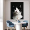 MuchoWow® Poster Katze - Schwarz - Weiß 90x120 cm - Produktbild-Vorschau 5
