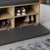 Schoenenkast 'Brande' met 4 vakken, 2 klepdeuren, 80 x 35 x Productafbeelding-voorbeeld 4