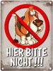 Metallschild mit Kein Hundeklo Motiv und Spruch: Hier bitte Produktbild-Vorschau 1