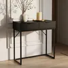 Tavolo consolle stile loft ELANO 2 cassetti 80 cm Nero Anteprima dell’immagine prodotto 9