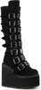 A single black boot with multiple buckles and a platform sole, shown against a white background. Náhľad obrázku produktu