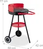 Relaxdays Holzkohlegrill mit Rollen, Ø 42 cm, Picknickgrill Produktbild-Vorschau 4