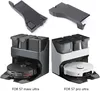A product image showing two docking stations for robot vacuums, each with a robot vacuum docked. The image also shows two accessory parts at the top. Produktbild-Vorschau