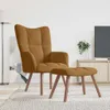vidaXL Poltrona relax con sgabello in velluto marrone Anteprima dell’immagine prodotto 1
