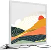 DEQORI LED-Bild & Lampe 60x60 cm Weiß 'Abstrakte Bergwelt' Produktbild-Vorschau 1