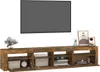 TV-Schrank mit LED-Leuchten Räuchereiche 210x35x40 cm Produktbild-Vorschau 3