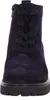 A close-up front view of a dark blue suede boot with laces and a thick sole. Anteprima dell’immagine prodotto
