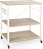 A three-tier kitchen cart with wheels and hooks on the side. Náhled obrázku produktu