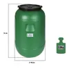 A green barrel with dimensions and a weight shown next to it. Produktbild-Vorschau
