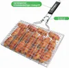 Fisch-Grillkorb, faltbar, tragbarer Edelstahl-Grillkorb für Produktbild-Vorschau 2