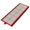 A red-framed air filter with a grid pattern, shown on a white background. Produktbild-Vorschau