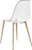 A single transparent chair with wooden legs against a white background. Náhled obrázku produktu