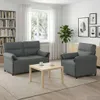 vidaXL Sofa Set 2 stk. Dunkelgrau Stoff Produktbild-Vorschau 2