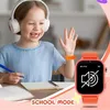 A young girl wearing headphones is shown at a desk, seemingly engaged in online learning or a video call. A smartwatch is prominently displayed in the foreground. Produktbild-Vorschau