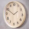 Wanduhr 38cm Rund Natur Schwarz MDF Holzuhr Wanddeko Design Produktbild-Vorschau 4