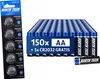 A pack of button cell batteries and a large quantity of AA batteries are displayed. Produktbild-Vorschau