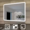 A bathroom mirror with LED lighting, shown in a bathroom setting with tiled walls and a bathtub. Náhled obrázku produktu