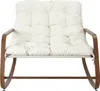 A rocking chair with a white cushion on a white background. Voir les images du produit