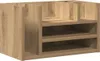 A wooden desk organizer with multiple shelves and dividers. Voir les images du produit